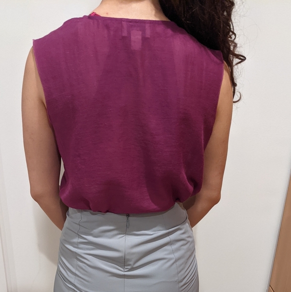 Purple blouse with bow front - Picture 3 of 4
